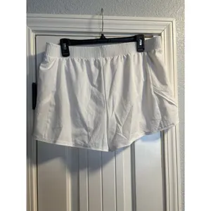 Calia Running Shorts Women Large White Smocked Waist‎ Zipper Pocket Activewear thumbnail 3