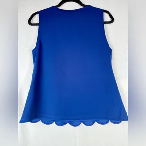 Ann Taylor Royal Blue Scalloped Tank‎ Top thumbnail 5