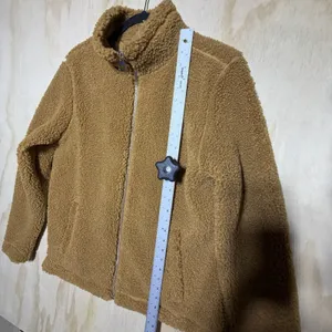 H&M Sherpa Fleece Jacket Men's Large‎ Brown Full Zip Teddy Coat Cozy thumbnail 5
