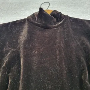 Vintage KC Spencer Velvet Maxi Dress Sz 6 Brown Turtleneck Whimsigoth Cocktail thumbnail 14