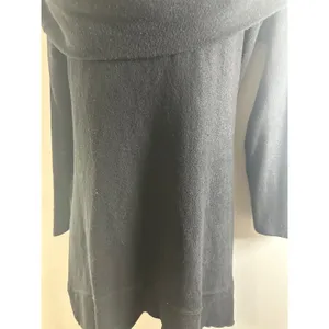 Soft Surroundings Womens Black‎ Cowl Neck Tunic Sweater Pockets Medium 25027 thumbnail 4