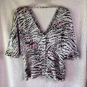 Naked Zebra Cropped Top Zebra Print V Neck Women's‎ thumbnail 1