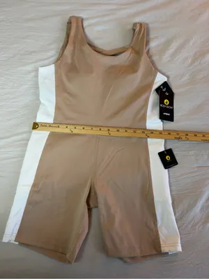 Body Glove‎ Nude and White Colorblock Performance Romper thumbnail 7