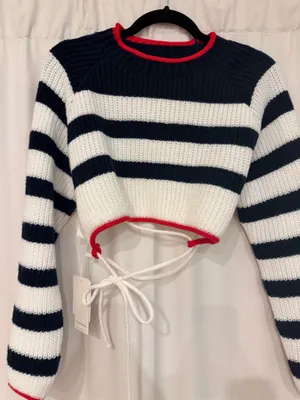 Commence striped cropped sweater thumbnail 1