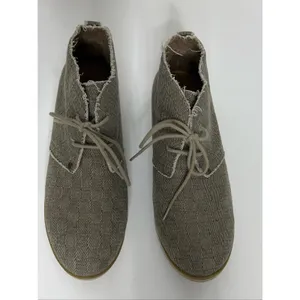 Bearpaw Cher Women's Taupe Canvas Frayed Lace Up Chukka Ankle Boots Shoe Size 9 thumbnail 4
