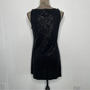 Eileen Fisher Black Silk Sequin Tank Dress Sz SMALL LBD Cocktail Holiday0 thumbnail 6
