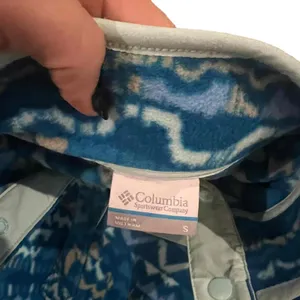 Columbia Womens Jacket Size Small Blue‎ Aztec Tribal Fleece Pullover Half Snap thumbnail 4