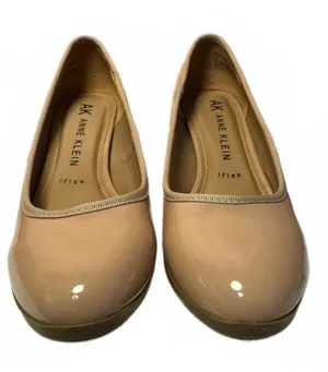 AK Anne Klein iFlex Nude Patent Block Heel Pumps Classic Comfort Heels thumbnail 1