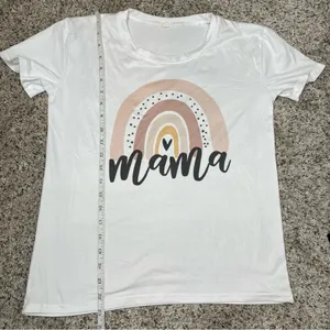 Unbranded Mama Rainbow Heart Short Sleeve White Tee T-Shirt Medium thumbnail 6