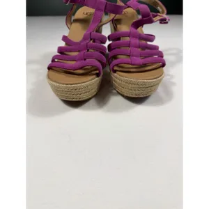 UGG Cressida Pink Purple Strappy 3"Wedges‎ Summer Vacation Casual Cute Size 7.5 thumbnail 2