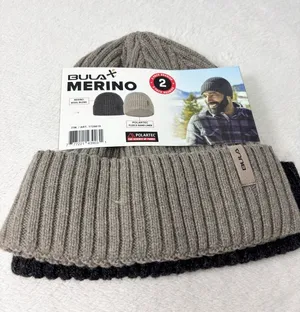 Bula‎ Merino Wool Polartec Fleece Band Liner Unisex Rib Knit Beanie Set of 2 thumbnail 1