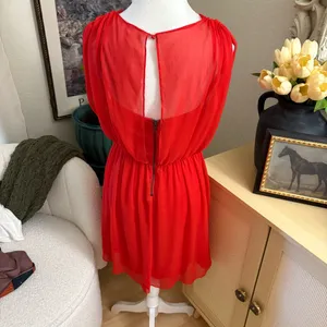 ALICE + OLIVIA Red Silk Mini Dress Size XS‎ thumbnail 3