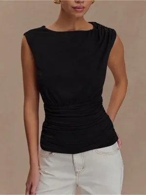 Meshki Anthony Short Sleeve Top Black Small NWT thumbnail 1