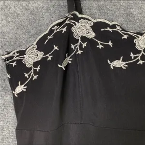 Y2K Vintage City Triangles Black Maxi Dress silver Accents medium Babydoll party thumbnail 7
