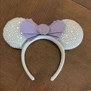 Disney 100th Anniversary Silver and Lavender Minnie Headband thumbnail 2