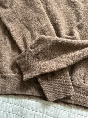 Lello Vtg brown turtleneck 100% wool base layer light sweater med thumbnail 7
