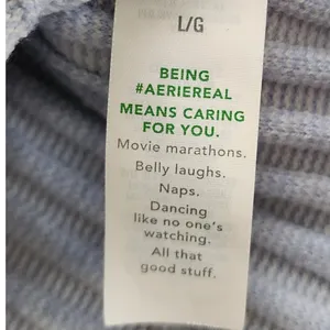 Aerie Off Shoulder Womens Light Blue Ribbed Slim Coquette Softgirl Sweater Large thumbnail 4
