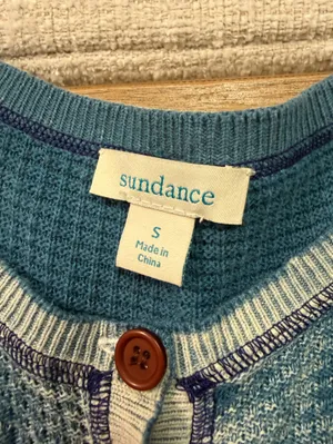Sundance Gentry Waffle Knit Thermal Henley Top in Blue Women’s Small 100% Cotton thumbnail 5