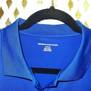 Women’s Polyester polo shirt royal blue size S thumbnail 2
