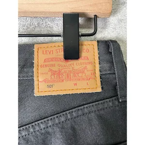 Levi's 501 Wax Coated Jeans Women's 27x30 Black High Rise Straight Leg Denim thumbnail 5