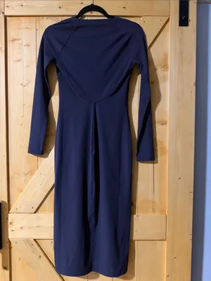 Lululemon All Aligned Ribbed Long-Sleeve Midi Dress - Purple/Grey - Size 4 thumbnail 2