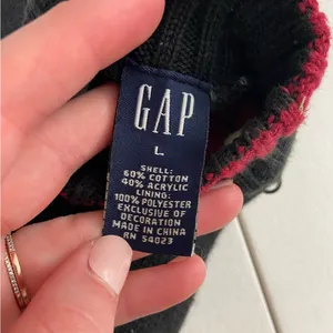 GAP adult‎ black gray red connectable double lined thick soft warm knit gloves thumbnail 4