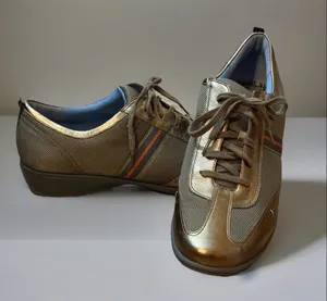 Rockport Gold Metallic Sneakers Women's Size 11 Lace Up Comfort Shoes Casual EUC thumbnail 1