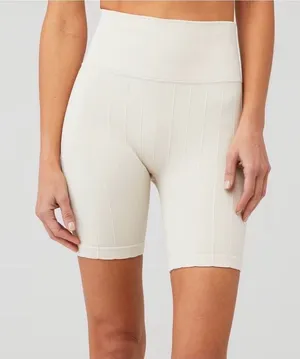 Spiritual Gangster Neutral Amara Wide Rib Heather Seamless Biker Short xs/s thumbnail 1