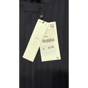 Zara Womens Navy Blue Ribbed Short Sleeve Maxi Dress 4174/653/401 Size S NWT thumbnail 4