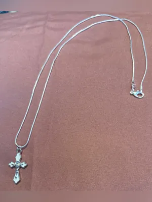 Sterling Silver Cross Pendant Necklace thumbnail 3