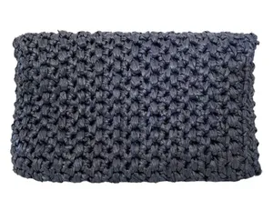 Vintage Navy Blue Woven Straw Envelope Clutch Purse Shoulder Bag thumbnail 3