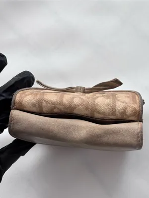 Vintage Christian Dior Oblique Trotter Bow Wallet Trifold Canvas Leather Beige thumbnail 4