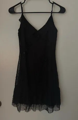 Beverly and Beck Beaded Mini Dress Black thumbnail 1