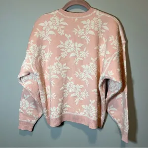 Tangiers Women’s Pink White Floral‎ Vintage Cardigan Medium thumbnail 9