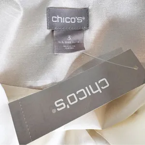NWT Chico’s Subtle Sheen Topper Jacket Natural Cream Size 3 or XL thumbnail 7