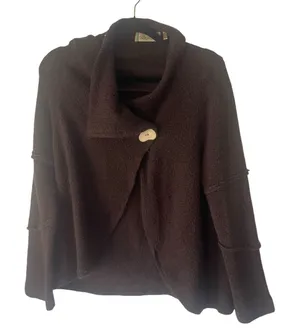 True Grit Women's Size Large Brown Chunky Button Hippie‎ Knit Sweater thumbnail 1