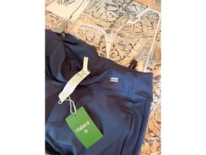 Halara Sz M Navy Blue Wide-Leg Pants With Pockets Size Medium Stretchy Polyeste thumbnail 6