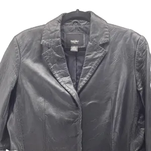 Vintage Mossimo Womens Blazer Jacket Size Small Leather Baddie Grunge Edgy‎ Punk thumbnail 5