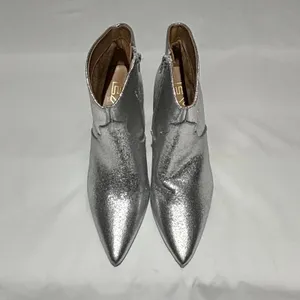 NEW Express silver metallic pointed toe ankle boots  Size 7 thumbnail 2