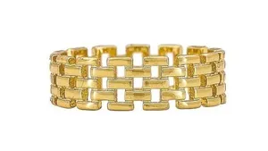 Shashi Linked Band Ring Gold Womens Size 6 thumbnail 1