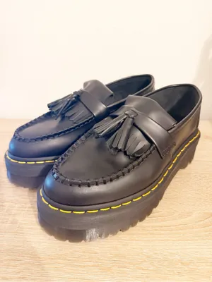 DR. MARTENS ADRIAN QUAD LEATHER PLATFORM TASSLE LOAFERS Black Size 7 thumbnail 2