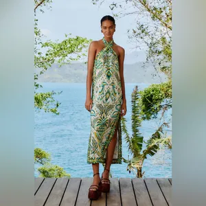 Farm Rio Tropical Tapestry Off-White Halter Neck Maxi Dress, Xxsmall, $248 thumbnail 2
