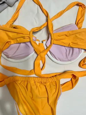 Swimsuit Gianni Bini bikini top and bottom . orange thumbnail 1
