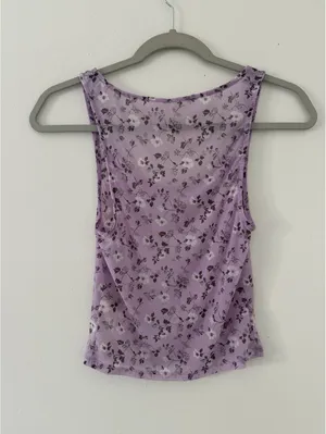 Free People Y2K Coquette Twosie for One Mesh Lilac Ditsy Floral Combo Tank small thumbnail 10