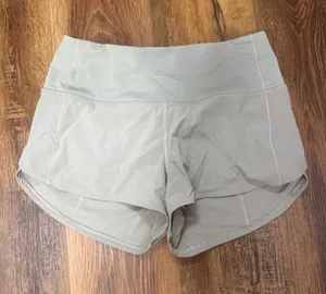 Women’s High-Waist Lululemon Active Shorts in Light Taupe thumbnail 1