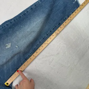 Flamingo XL 36 Ripped Raw Hem Mid Rise Straight Leg Cropped Jeans Boho Relaxed thumbnail 14