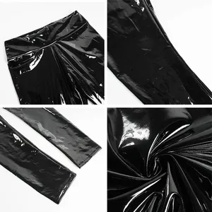 Women Black PU Leather High Waist Legging thumbnail 6