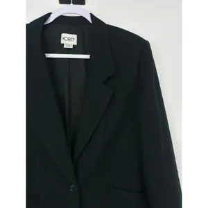 Vintage Koret Blazer Jacket Women 14 Black Wool‎ Single Button Career Classic thumbnail 2