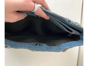 Handmade Wrangler Fringe Western Denim Shoulder Bag Purse thumbnail 6