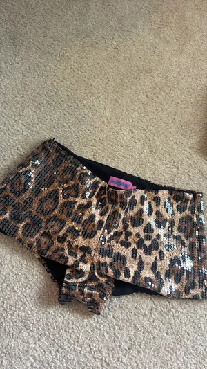 Cheetah Edikted Shorts Print Sequin Micro thumbnail 2